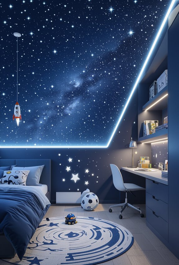 starry ceiling space decor
