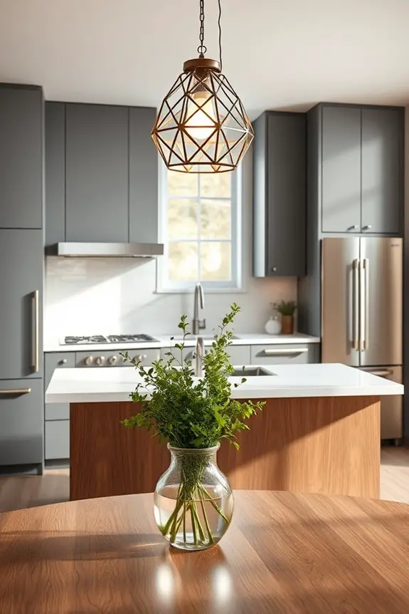 statement lighting enhances kitchens
