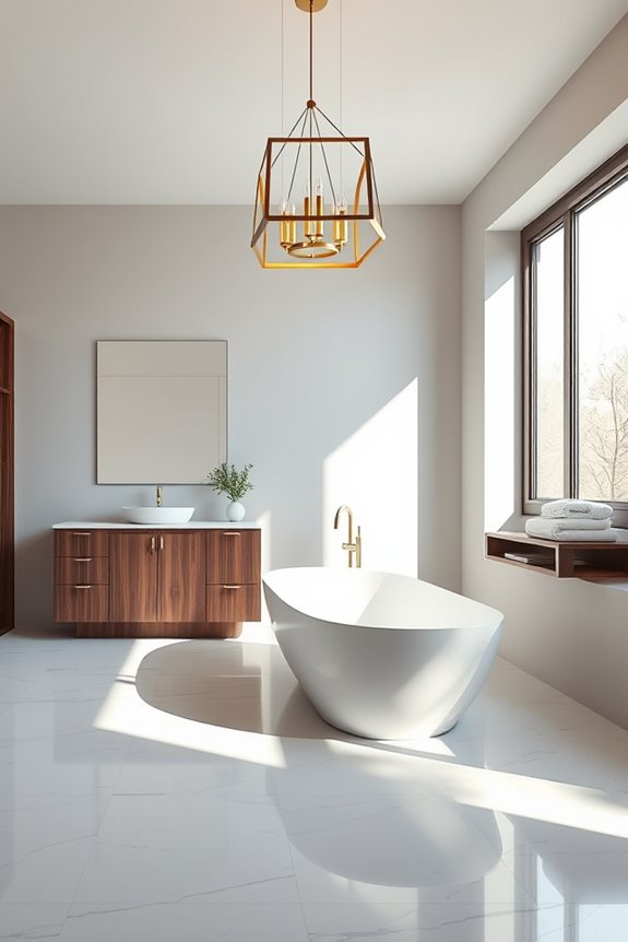 statement lighting transforms bathrooms