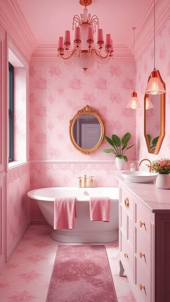 statement pink lighting elegance