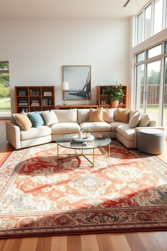 statement rug adds warmth
