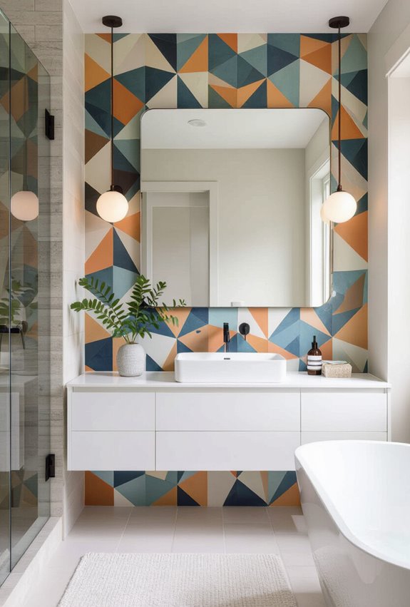 statement wallpaper on one wall