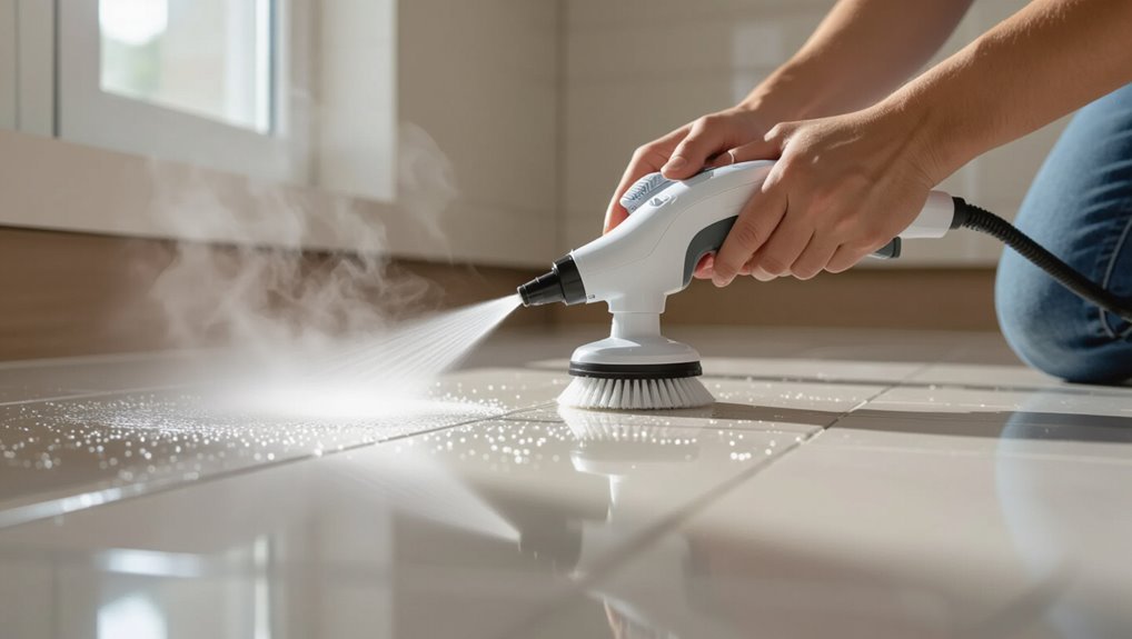 steam clean and scrub