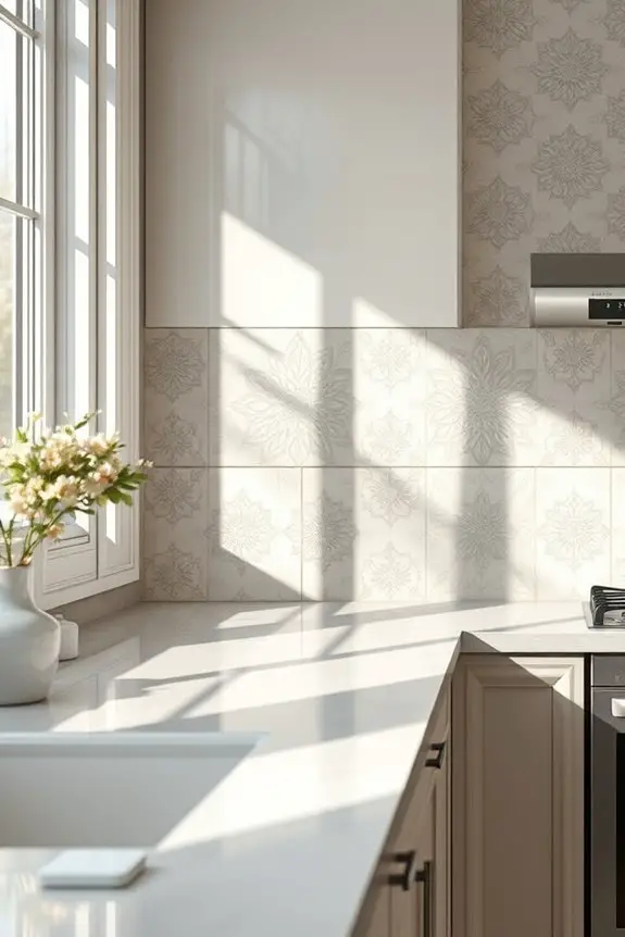 stenciled kitchen backsplash designs