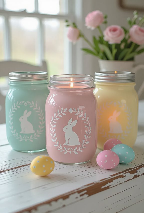 stenciled lanterns for easter