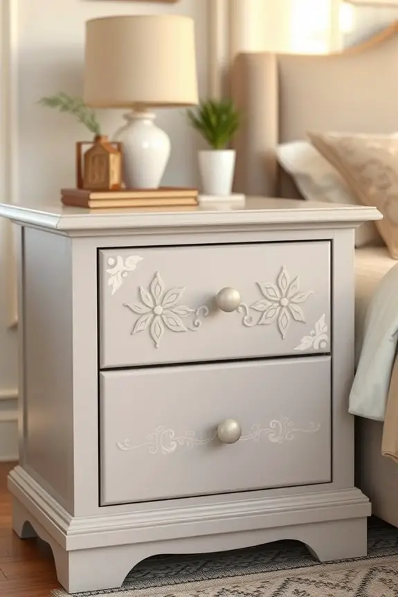stenciled nightstand diy project