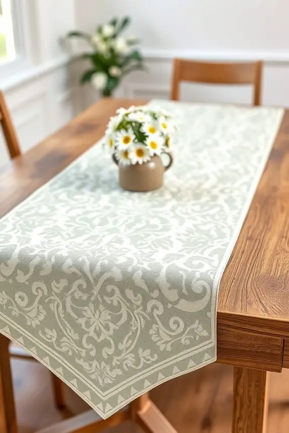 stenciled table runner creation