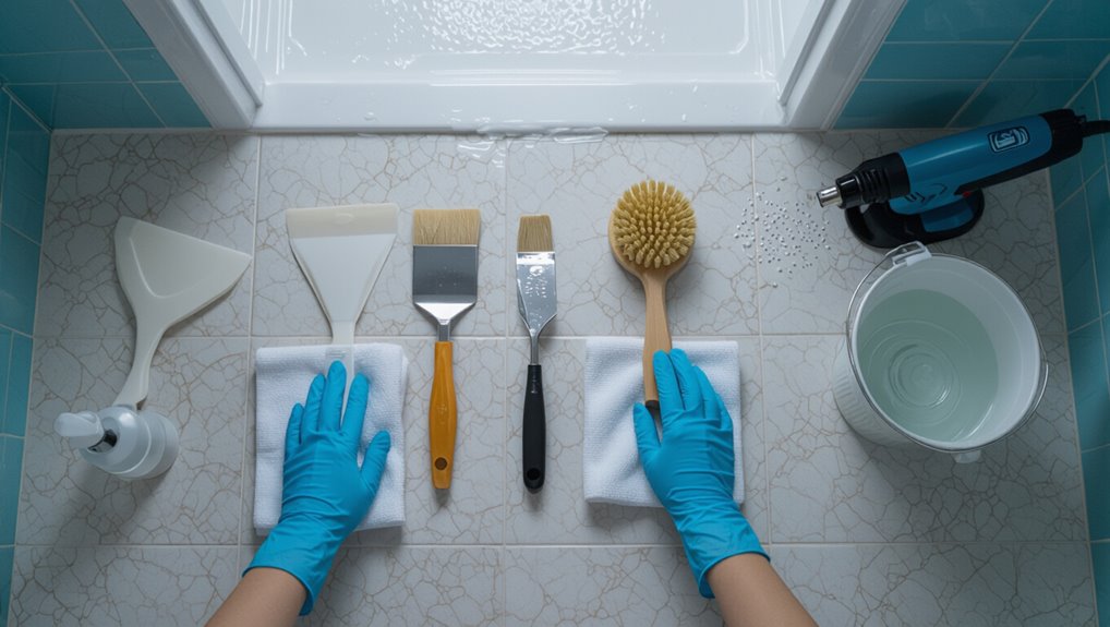 sticky tile glue removal