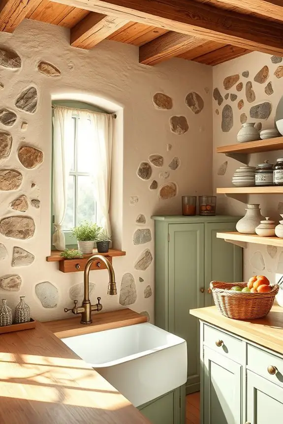 stone accents enhance kitchens
