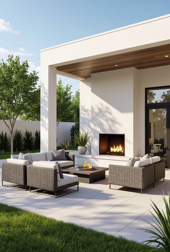 stone hearth sofa seating