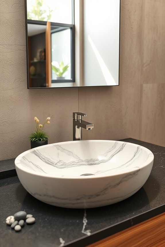 stone sinks enhance bathrooms