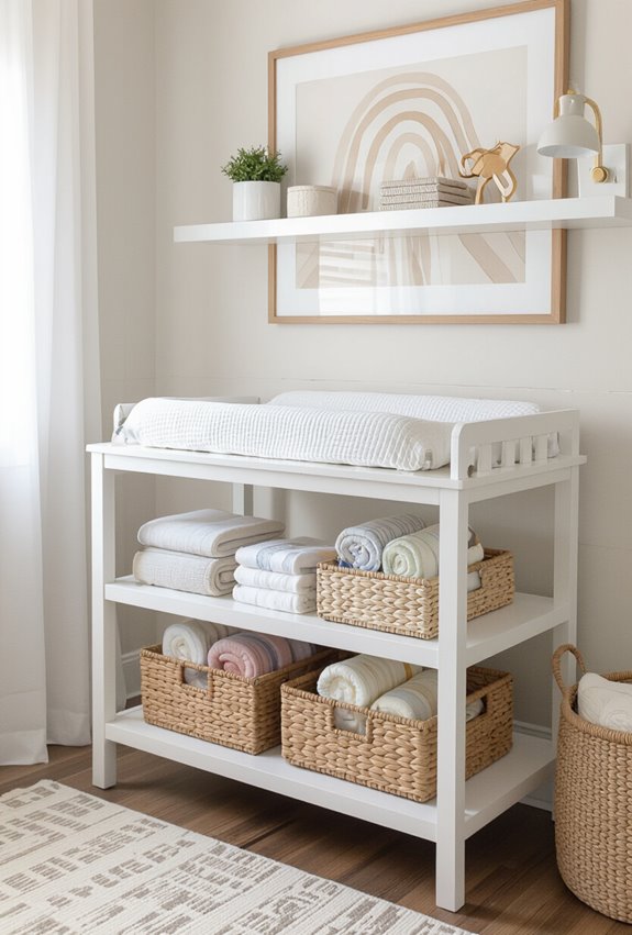 streamlined labeled changing station