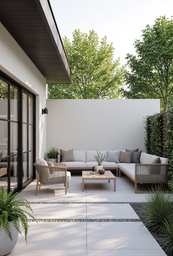 streamlined neutral modern outdoor seating