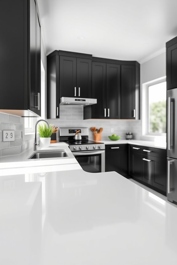 striking white and black