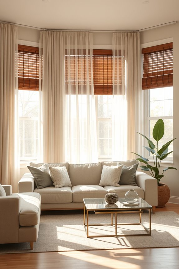 stunning contrast in window treatments