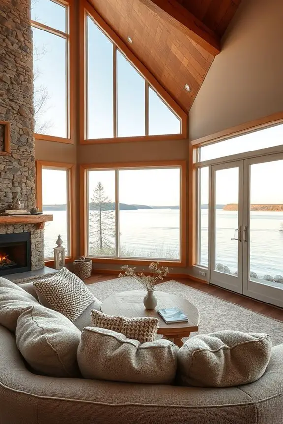 stunning lake view windows