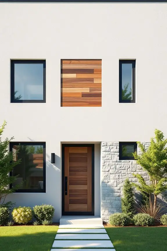 stunning mixed material facade