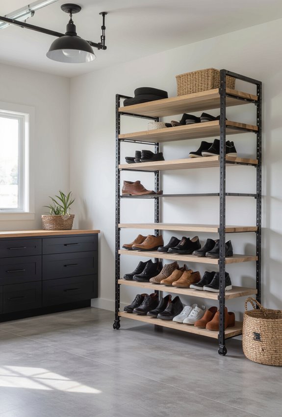 sturdy freestanding bulky footwear storage