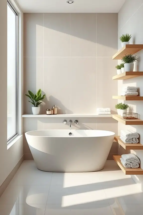 stylish accessible bathroom storage