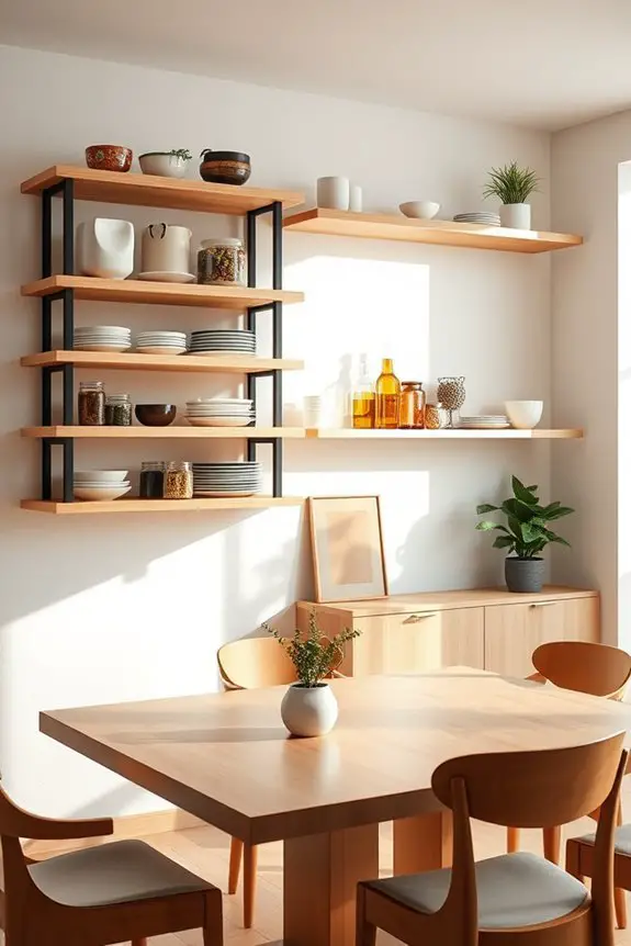 stylish accessible open shelving