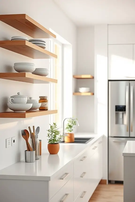 stylish accessible open shelving