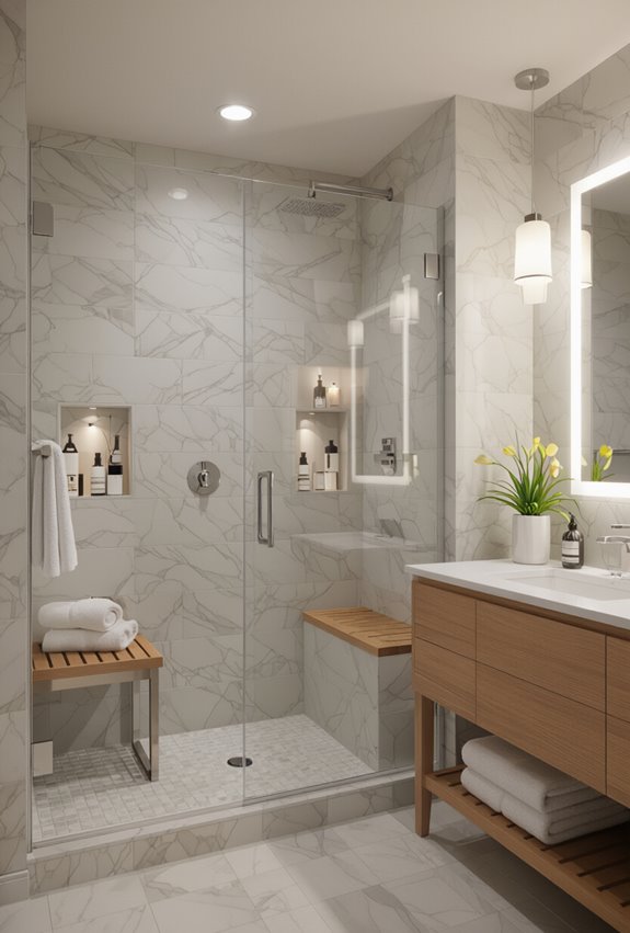 stylish accessible spa bathroom