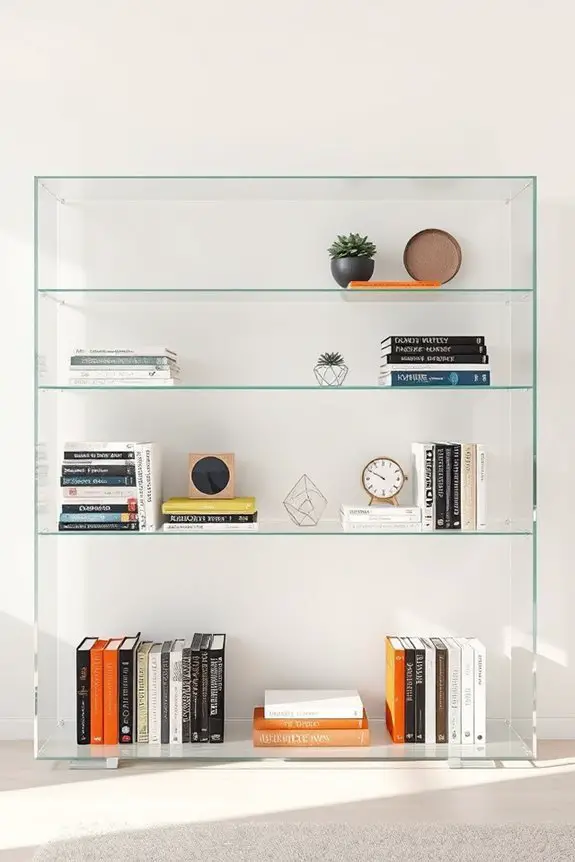 stylish acrylic bookshelf organization