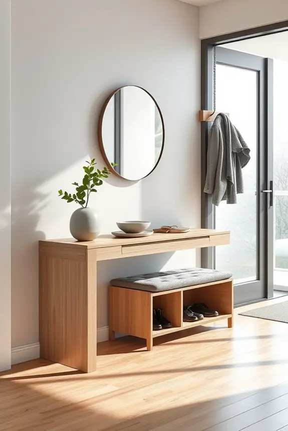 stylish and functional entryway organization