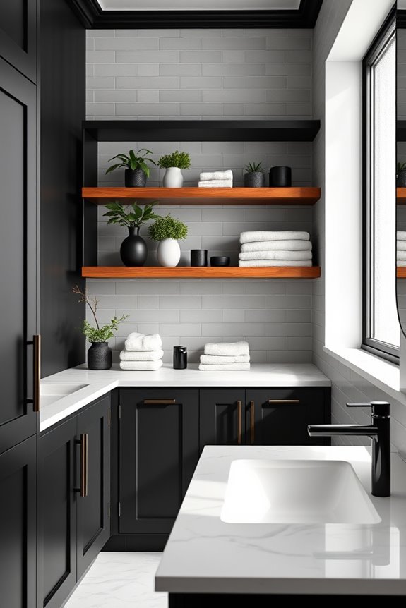 stylish and functional open shelving