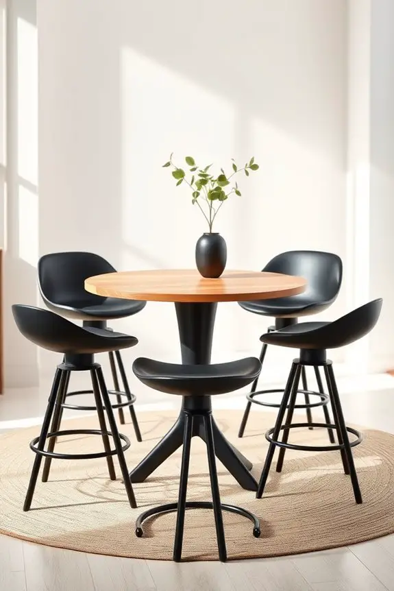 stylish artistic black stools
