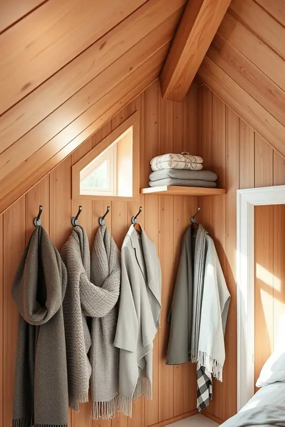stylish attic clothing storage