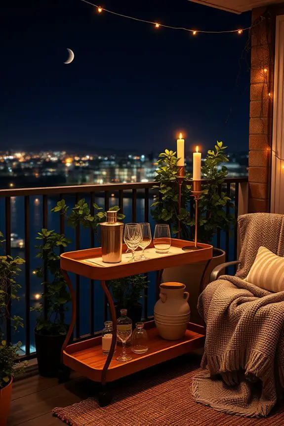 stylish balcony bar cart