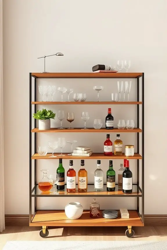 stylish bar cart organization