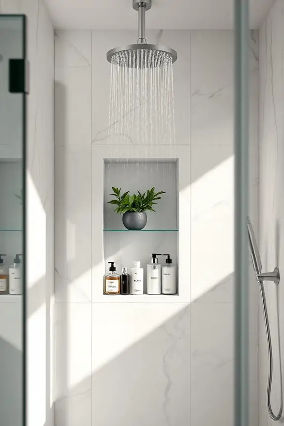 stylish bathroom niche shelving