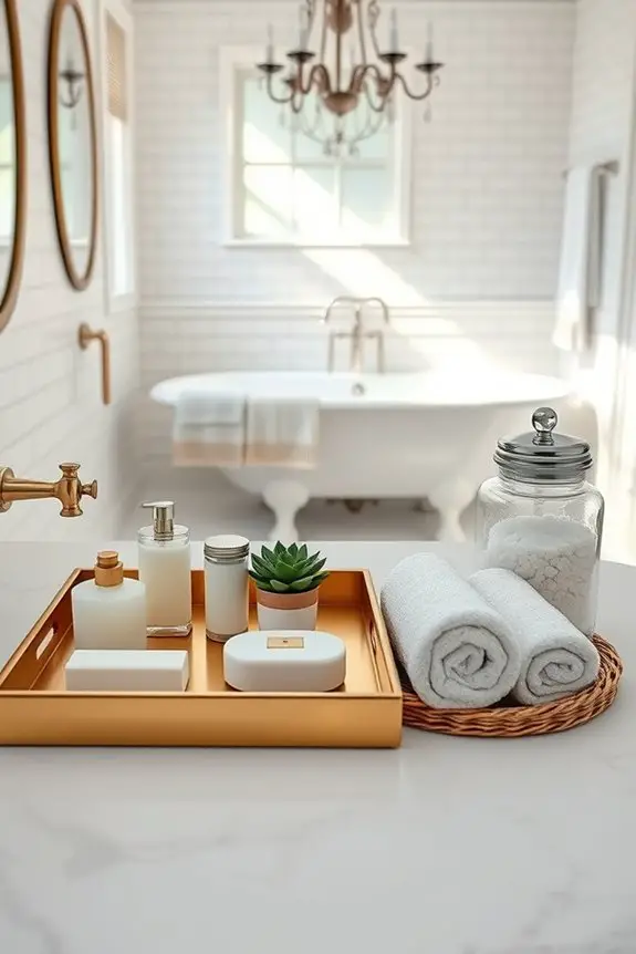 stylish bathroom organization trays