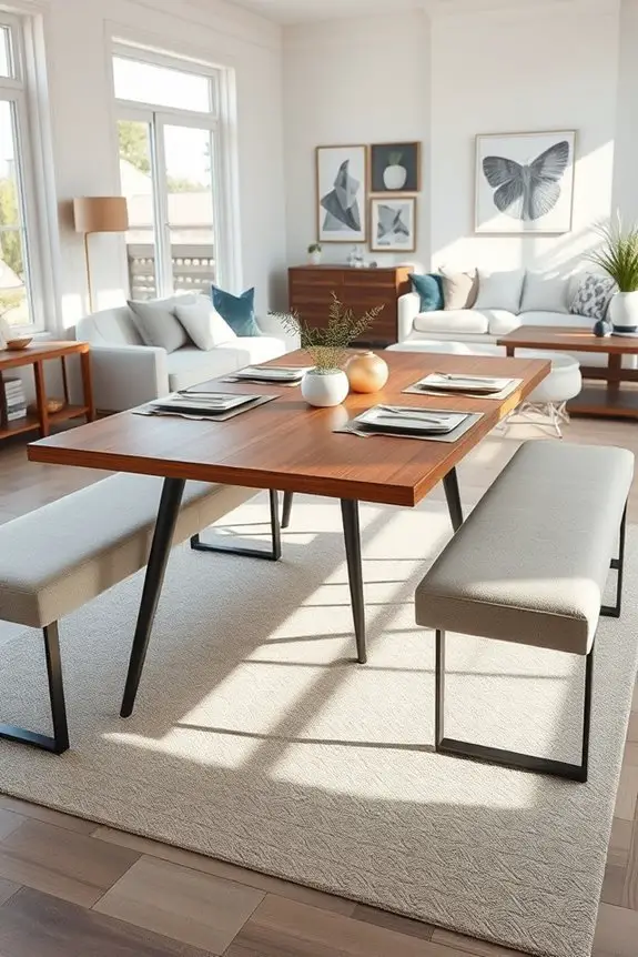 stylish bench seating arrangement
