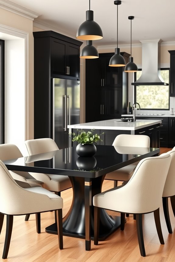 stylish black and cream dining