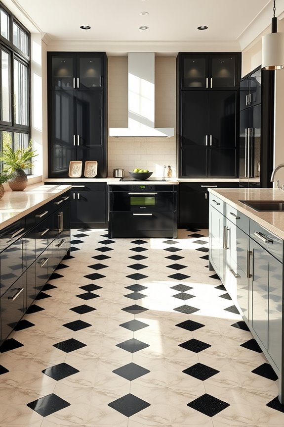 stylish black and cream flooring