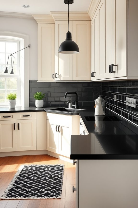 stylish black and cream kitchen