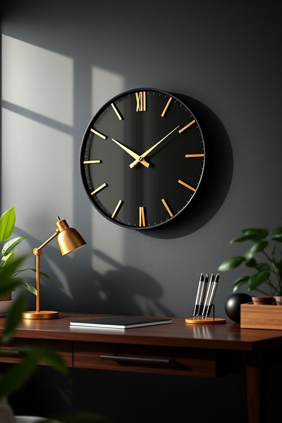 stylish black and gold clocks