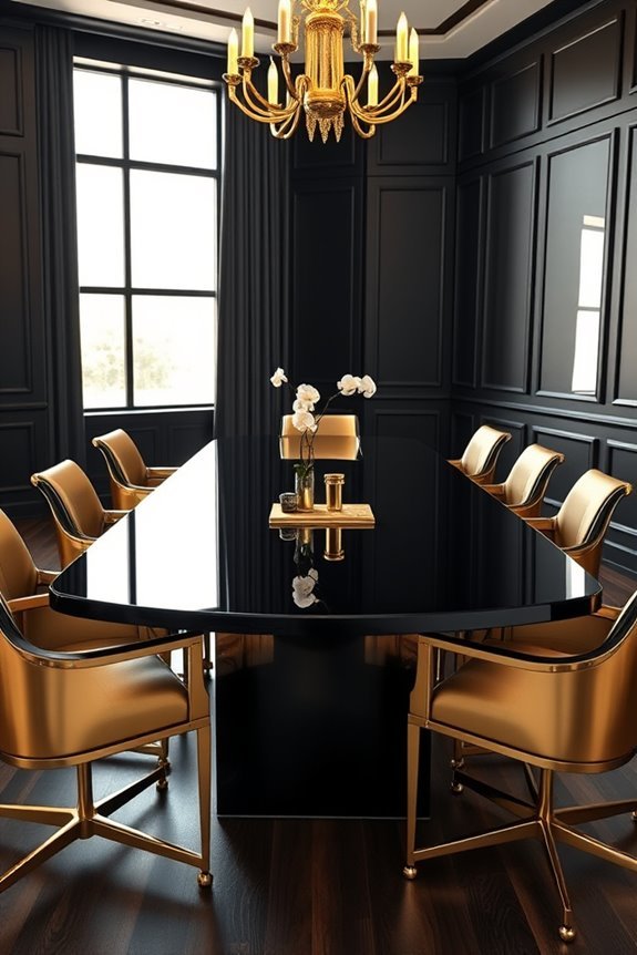 stylish black and gold