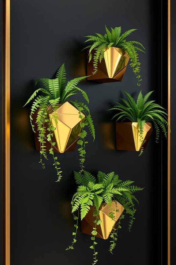 stylish black and gold planters