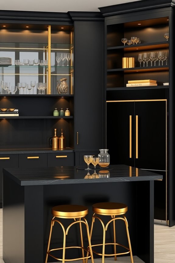 stylish black and gold storage