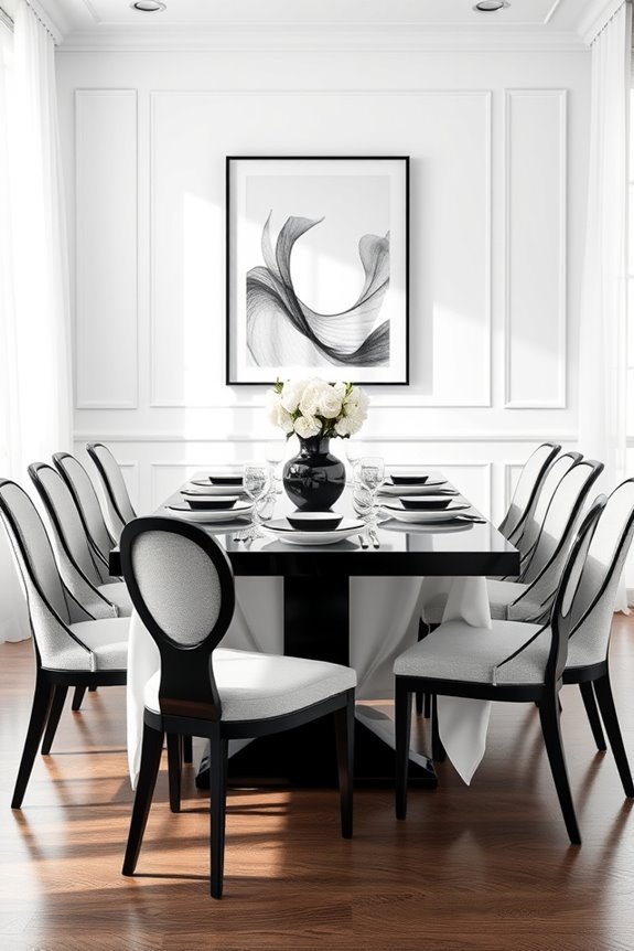 stylish black and white chairs