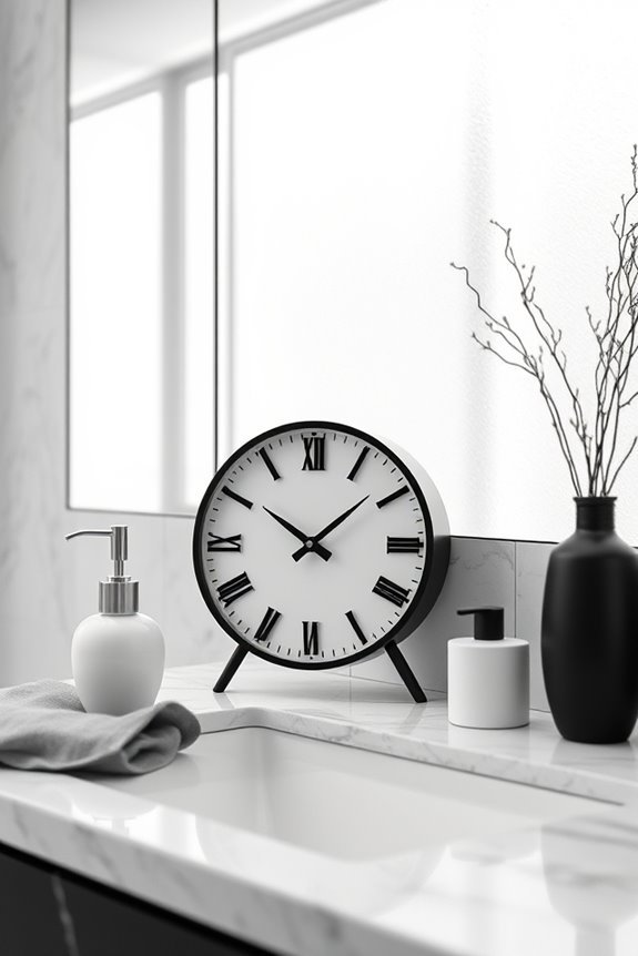 stylish black and white clocks