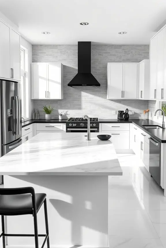 stylish black and white kitchen