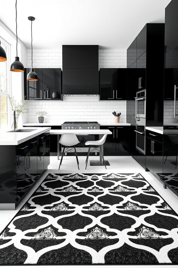 stylish black and white rugs