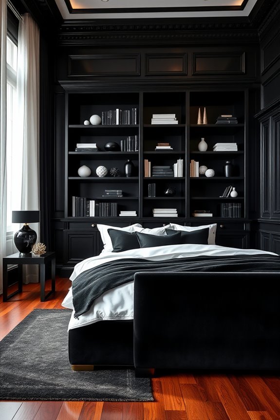 stylish black bookcase elegance