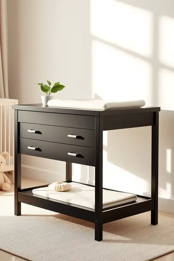 stylish black changing tables