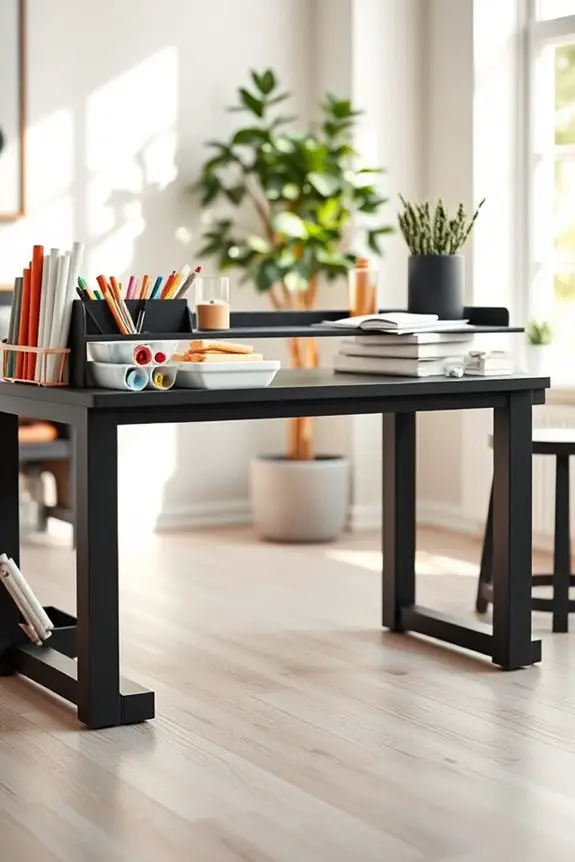 stylish black craft tables